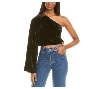 Free People Loving This Top Velvet One Shoulder Top
